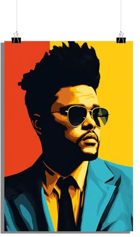 25 Artstreet The Weekndposter | Die Weeknd Kunst | Hip-Hop Ikonen Porträt | Wanddekoration | Popkultur Sensation | Wochenporträt | Perfekt zum Einrahmen (50x70)