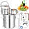 GiantexUK 3 Pots Home Distiller Moonshine Still, 5 Gal 22L/ 8.5Gal 38L Stainless Steel Water Alcohol Spirits Boiler Brewing Kit with Copper Tube, Thermometer & Pump, Wine Making Kit for Brandy (22L)