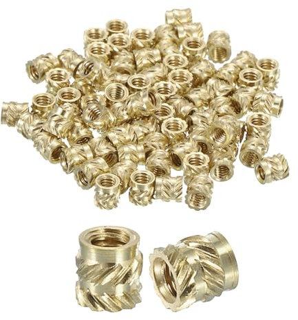 QUARKZMAN Écrous à Insérer Cannelés, 100 Pièces M2 x 3mm L x 3mm OD en Laiton pour Impression 3D, Inserts Filetés Femelles, D'Insertion