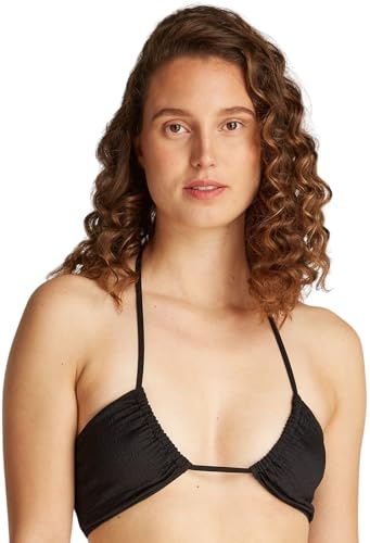 Calvin Klein Damen Bikini Oberteil Bralette mit Knitterstruktur
