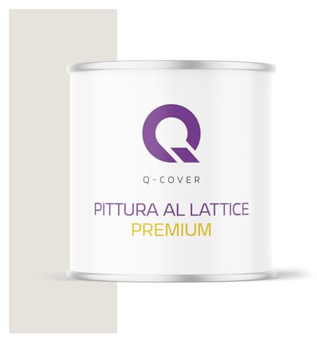 Q-COVER Latexfarbe Abwaschbar 2L (ca.14m2) Weiß-grau Farbton Innenfarbe Wandfarbe Deckenfarbe Klasse 2 Mattfarbe Für Allergiker Scheuerfest Geruchlos Frei Von Voc