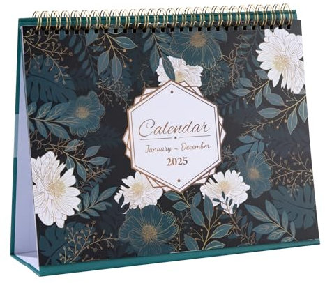 Tischkalender 2025 Monatskalender Flip Tischkalender Von Januar bis Dezember 2025 Tischkalender Schuljahr Aufstellkalender mit Memo Seiten für Büro Schule Home(Epiphyllum)
