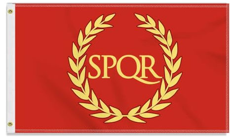 Große 90×150 CM SPQR Flagge,großes 150D Römische Kaiserzeit Freundschafts banner, Deutschlandfahne Doube-Seitendruck Dekor Messingösen large SPQR