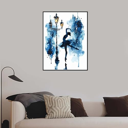 Malen Nach Zahlen Erwachsene Ballett, Malen Nach Zahlen Mädchen paint by numbers DIY Handgemalt Ölgemälde Bastelset für Anfänger kinder kreativ Geschenk, Wohnzimmer Deko 80x120 cm mit Rahmen-DK55