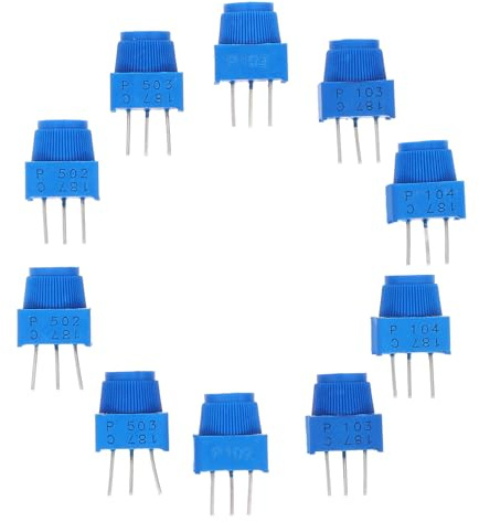 Zerodeko 10 Stück Widerstände Sortiment Kit Trimmpotentiometer Trimmer-potentiometer Plastik Blue