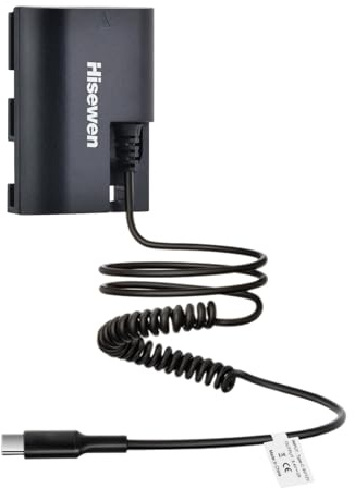 Hisewen LP-E6 LP-E6NH Batterie factice avec ressort de type C Câble adaptateur secteur pour Canon EOS R5 C R6 R7 5D Mark II III IV 6D II 7D II 60D 60Da 70D 80D 90D XC10 XC15 5DS Appareil photo