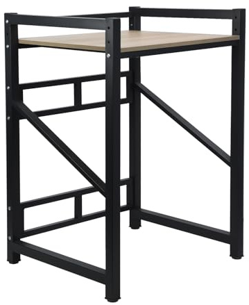 diowewea Washer Dryer Stand Stacking Kit with Shelf, 73×63×105cm Over Washer and Dryer Shelf, Over the Washers Storage Rack with Countertop for Washing Machine, Tumble Dryer, Dishwasher Black Large