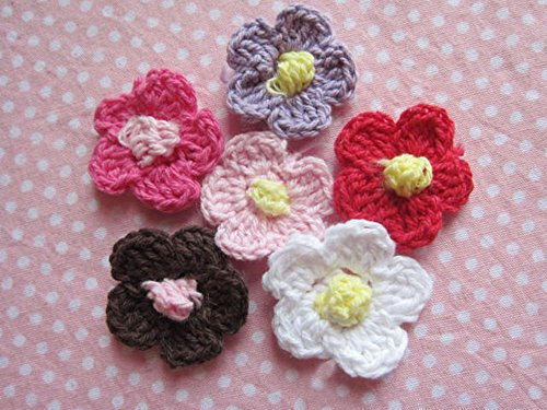 YYCRAFT 100 Stück Häkeln 2,5 cm Frühlingsblume