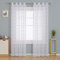 Deconovo Voile Gardinen mit Ösen Bestickte Vorhänge Vorhang Transparent Vorhang Leinenoptik Stern, 240x140 cm(HöhexBreite), Hellgrau, 2er Set