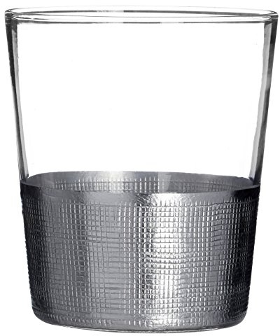 Premier Housewares Apollo Clear Glass Tumblers, Silver, 9 x 9 x 10 cm, Set of 4