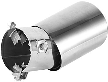 Qiilu Auspuffblende Gebogen, Universal Hinten Runde Edelstahl Auto Auspuff Endrohr Endrohr Trim Tipp Für die meisten Autos mit gebogenem Auspuffrohr mit einem Durchmesser zwischen 38 mm und 53 mm