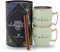 Whatakant - Moscow Mule Becher Set - 2er Großschot in Mintgrün - 550 ml nachhaltige Kupferbecher und gerade Kupferstrohhalme in Geschenkverpackung - wiederverwendbares plastikfreies Bar Cocktail Set