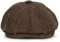 Charmylo Newsboy Stil Tellermütze Schirmmütze Herren Damen - 8 Panel Peaky Fischgräten Tweed Retro 1930s Schiebermütze Gatsby Cap Flat Hut, passen,Schwarzer Kaffee(60)