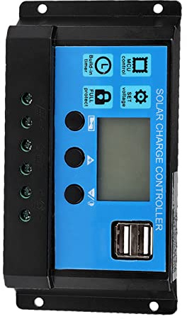 Mppt Controller 100 Amp,Laderegler Pv,Solarladeregler,Solarpanel-Laderegler 60A/50A/40A/30A/20A/10A 12V 24V Auto-Solarladeregler Solarbatterieladegerät Lcd-Display Dualer Usb-Anschluss(60A)