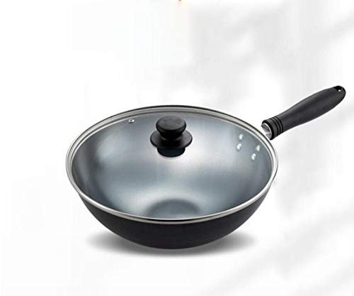 Pot De Cuisson Domestique Wok Avec Couvercle En Verre - Induction Safe - Anti-Stick - Poignée Soft Touch. Idéal Pour Les Sautés,30cm-Single Pot + Lid