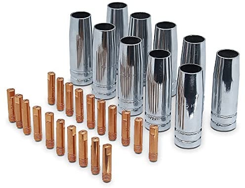 MIG MAG Verschleißteile MB-15 - Ersatzteil Set - 30 Teile - Gasdüsen, Stromdüsen - VECTOR WELDING