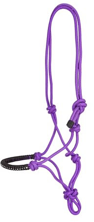 USG 15050024 Knotenhalfter, umflochtener Nasenriemen mit Glitzersteinchen, Lila, Shetty/Pony