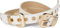 styleBREAKER Damen Gürtel mit doppelter goldener Schnalle und Lochnieten, B-Low Belt, Taillengürtel, kürzbar 03010121, Farbe:Weiß, Größe:105cm