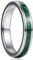 Corato Herren Damen Malachit Verlobung Ring 4mm Wolframcarbid Silber Ring Hoch Polished Größe 57(18.1)