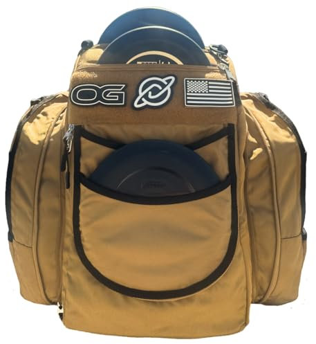 Discology Disc Golf OG V2 Disc Golftasche | 26+ Disc Kapazität | Premium Disc Golf Rucksack Tasche | Robustes, langlebiges Design | 2 große obere und seitliche Fächer | Top Patch Panel mit Zwei