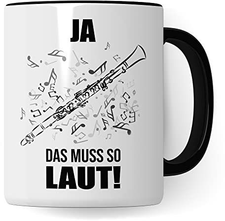 Klarinette Tasse - Musik Geschenk für Klarinettist Klarinettistin - Kaffeetasse Musiker Klarinettenspieler - Instrument Geschenkideen Becher Holzblasinstrumenten Spruch Kaffeebecher