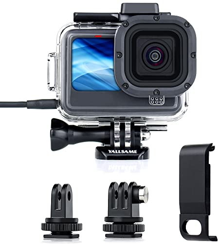 YALLSAME Side Open Housing for GoPro Hero 13 12 11 10 9 Black with Metal Battery Cover, Frame Mount Case, Skeleton Case, Easy Charging, Ideal for Vlog Youtube TicToc Recording