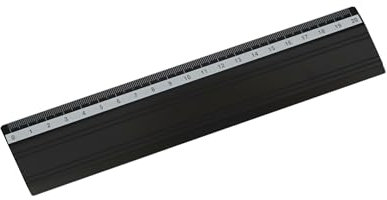 D.RECT 20 cm Lineal aus Aluminium | für Schule Büro Zuhause | schwarz
