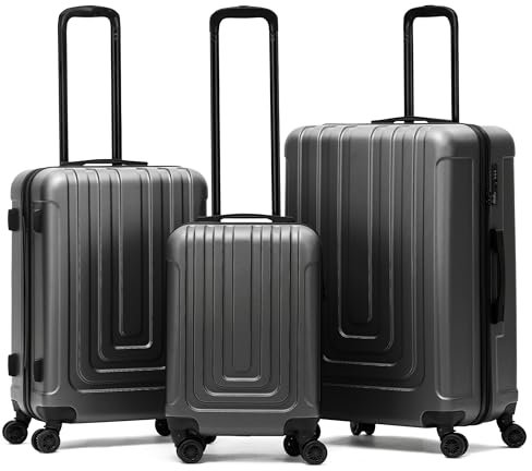 Flight Knight Premium Lightweight Suitcase - TSA-Schloss Mit USB-Anschluss - 8 Spinner-Rader - ABS-Hartschale Check In Gepack - Sehr Langlebig - Genehmigt Fur Uber 100 Fluggesellschaften