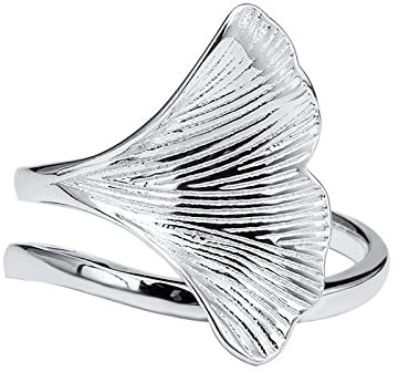 Ring Silber 925 Damen, Sterling Silber Ringe Frauen 925 Ginkgo Biloba Verstellbare Ringe Ethnische Verstellbare Sterling Kleid Ringe Verlobungsring Geschenke Für Männer Mädchen Frau Ewigkeitsringe
