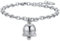 Luca Barra Damen-Armband aus Edelstahl mit Glocke und weißen Kristallen. Länge: 16 + 3 cm. Anhängerlänge: 15 mm. Die Referenz ist BK2323, 19 cm, Legierter Stahl