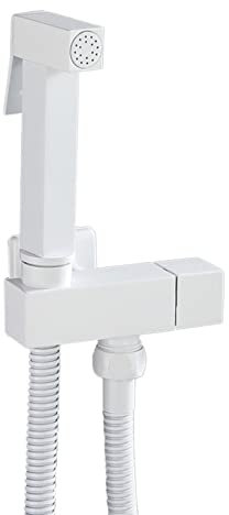 Doccino Bidet Portatile Doccetta per Bidet Acqua Fredda Spruzzatore a Pressione Bidet con Tubo con 1/2 Valvola Idroscopino per Wc Ottone,Bianco