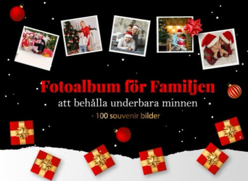 Fotoalbum för Familjen: Jul gåva för familj | att behålla underbara minnen | + 100 souvenir bilder | Svarta papper