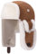 Harssidanzar Lammfell Shearling Wintermütze für Herren und Damen Echtes Leder Trappermütze Fliegermütze Aviatormütze Hut mit Ohrenklappen CU603EU, Kamel,Größe S
