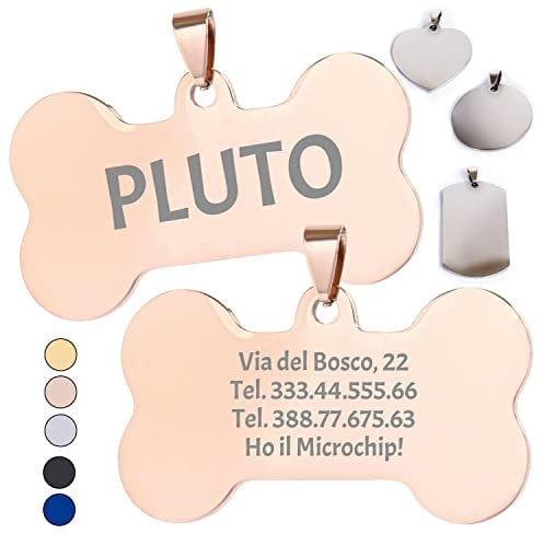 VENEZIANO Targhetta personalizzata - incisione laser - portachiavi - Medagliette per Cani e Gatti - ciondolo pendente con Testo