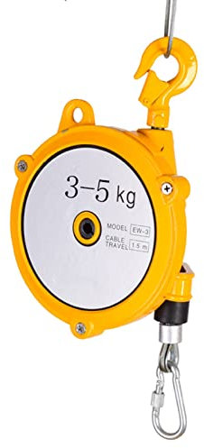 Federzug Balancer, Spring Balancer mit 1.5m Seilzug und Selbstsichernd Haken, Federzug Rückholer für Werkstätten und Kfz-ausstattung(Size:3-5kg)