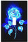 Blaue goldene Rose Blume 1-Gang-Lichtschalterplatte dekorative einzelne Kippschalter Abdeckung elektrische Schaltplatte Frontplatte für Schlafzimmer Zimmer dekorieren Jumbo