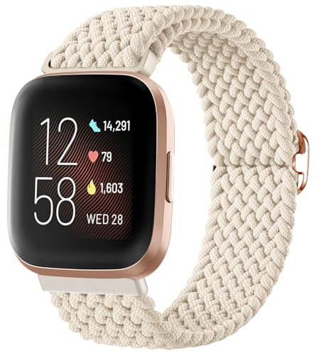 Oielai Geflochtenes Schlaufenarmband, kompatibel mit Fitbit Versa 2 Armband/Fitbit Versa Armband, Elastisches Sportarmband für Fitbit Versa 2 / Versa/Versa Lite für Damen und Herren, Polarstern