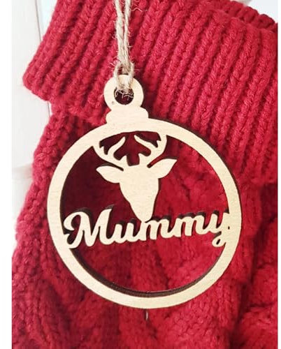 Personalised Custom with Name Christmas Tree Decoration Baubles Wooden Gift Tag Name Reindeer Customized Name Christmas Tree Decor Bauble (1pcs)