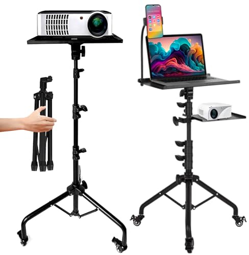 Prozipy Soporte de Trípode para Portátil y Proyector, Soporte Ordenador con Ruedas