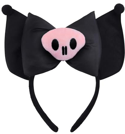 Roffatide Anime Hairpin Ear Plush Hairband Girls Kawaii Costume Halloween Fête de Noël Cadeau d'anniversaire Noir