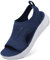 DimaiGlobal Sandali Donna Estive Comodi Ortopedici con Punta Aperta Scarpe Lavabili Sandalo Sportivo Scarpe con Zeppa 41EU Blu