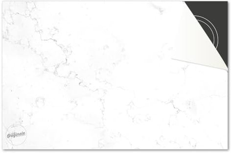 Induktionsschutz von Dietrix - Schutzmatte 83x51,5cm - Marmor Look Weiß - Base - Für Induktionskochfeld/Induktionsherd - Herdabdeckung Ceranfeld - Helle Unterseite - Herdabdeckplatte