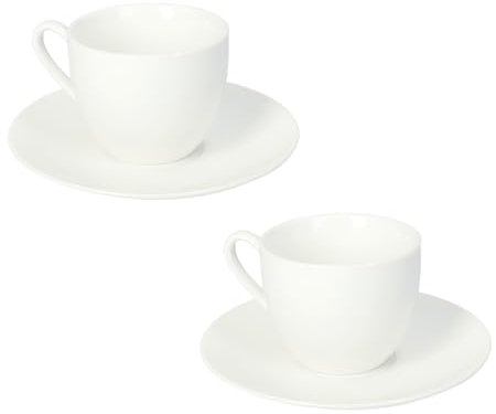 BRANDANI Set 2 Pezzi Tazza Tazzina caffè 100ml Bianco Porcellana