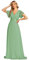 Ever-Pretty Vestiti da Cerimonia da Donna Alta Elasticità Scollo a V Linea ad A con Spacco Stile Impero Verde Salvia 52