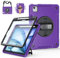 Miesherk Funda para iPad Air 11 2024 6ª Generación: Case Protectora Cuerpo Completo iPad Air 5/4 10.9 2022/2020-Protector Pantalla-Portalápices-Soporte Giratorio-Correa de Mano/Hombro-Púrpura
