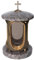 Grablaterne Granit Orion Höhe 23 cm/Ø 15 cm Stilvolle Granitlaterne Elegant Grablampe Grablicht Grableuchte Bronze mit sockel