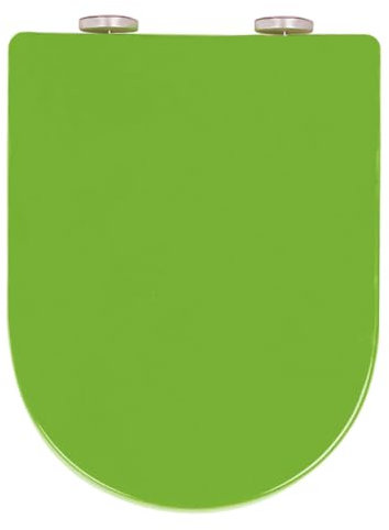 Giural Klobrille Mit Absenkautomatik, Wc Sitz D-Form Toilettendeckel Soft Close, Klodeckel Quick-Release-Funktion, Klodeckel Antibakterielle, Passend Für D-Form Toilette,Grün