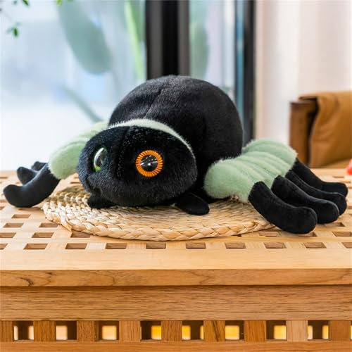Niedliche Spielzeugspinne Stofftiere, Plüschtiere Niedliche Spinne Stofftiere, Plüschtiere, ideale Kinderspielzeuggeschenke, Halloween Dekorationen (25x40 cm,grün)