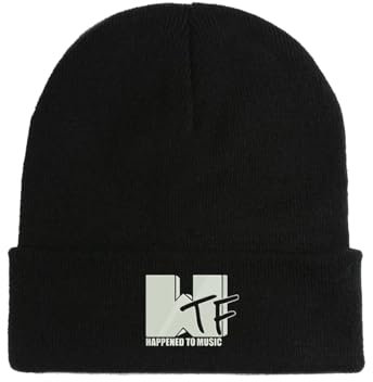 WTF Happened to Music Bestickte Beanie Mütze Wintermütze Schwarz, Schwarz , Einheitsgröße