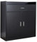 Home Source Shoe Cabinet, 2 Door 1 Drawer Storage, Compact Hallway Cupboard Organiser, Footwear Rack Stand, Wooden Sideboard, Black